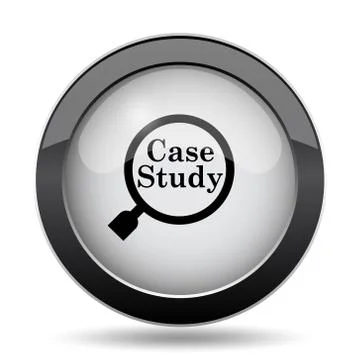 Case study icon. Internet button on white background.. 스톡 일러스트