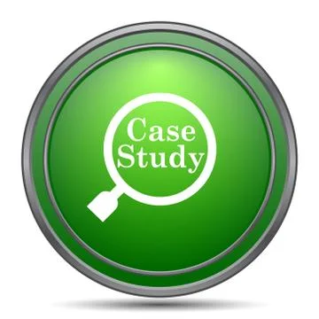 Case study icon. Internet button on white background.. 스톡 일러스트