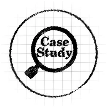 Case study icon. Internet button on white background.. Stock Illustration