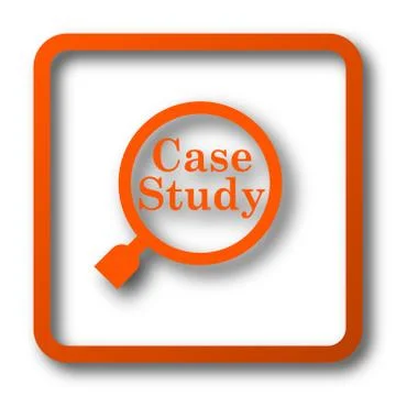 Case study icon. Internet button on white background.. Stock Illustration