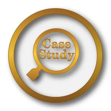 Case study icon. Internet button on white background.. Stock Illustration