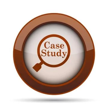 Case study icon. Internet button on white background. . Stock Illustration