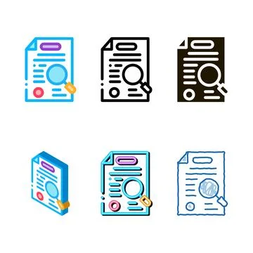 Case study icon minimal vector outline Stock Illustration