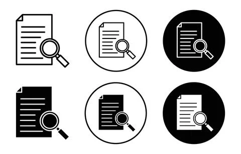 Case study icon Outline flat Icon Stock Illustration