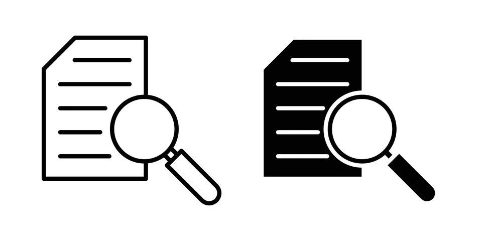 Case study icon thin line and clipart style vector set Ilustração Stock