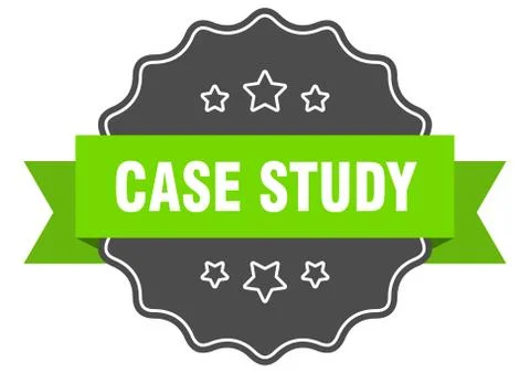 Case study isolated seal. case study green label. case study Stock Illustration