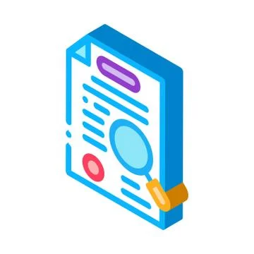 Case study isometric icon vector illustration Stock Illustration