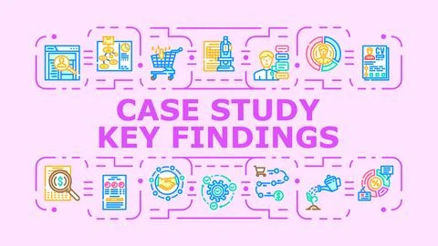 Case study key findings banner icon vector illustration Stockillustratie