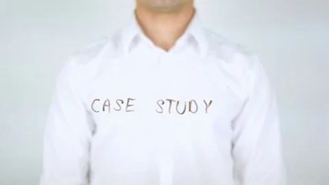 Case Study, Man Writing on Glass Stock Footage 78027594