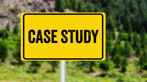Case study message writing on metal yellow signpost Video stock 296735056