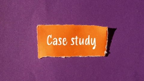 Case study message writing on ripped torn orange paper piece Video stock 282597544