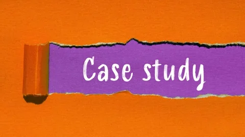 Case study message writing on ripped torn paper background Video stock 319908562