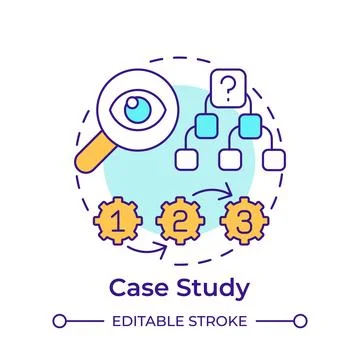 Case study multi color concept icon Stock Illustration