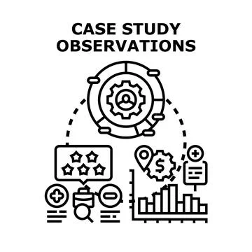 Case study observations and business analysis concept Stock Illustration