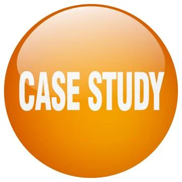 Case study orange round gel isolated push button Stock Illustration