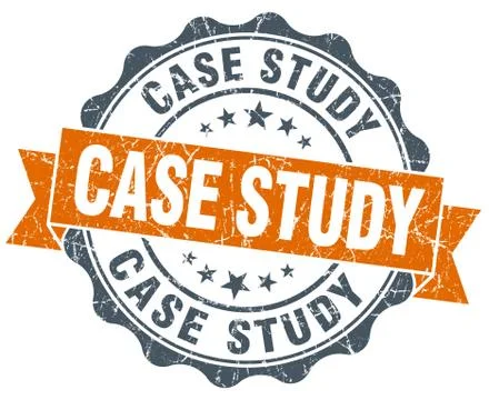 Case study orange vintage seal isolated on white Stock Illustration