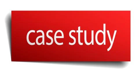 Case study red paper sign isolated on white Stock Illustration