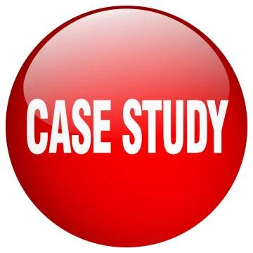 Case study red round gel isolated push button Stock Illustration