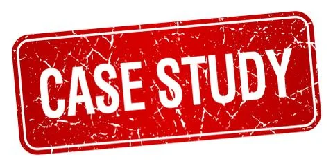 Case study red square grunge textured isolated stamp Stock Illustration