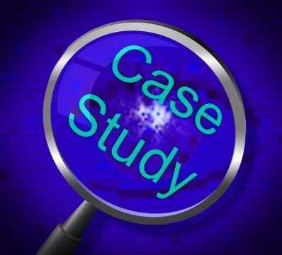 Case study representing magnifying training and educated Stock Illustration