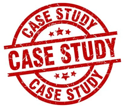 Case study round red grunge stamp Stock Illustration