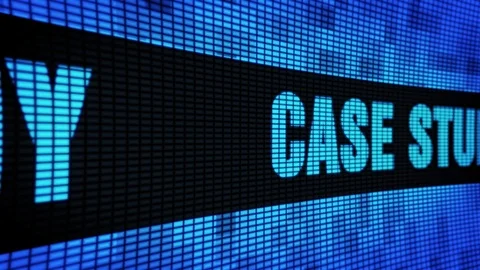Case Study Side Text Scrolling LED Wall Pannel Display Sign Board Stock Footage 107119960