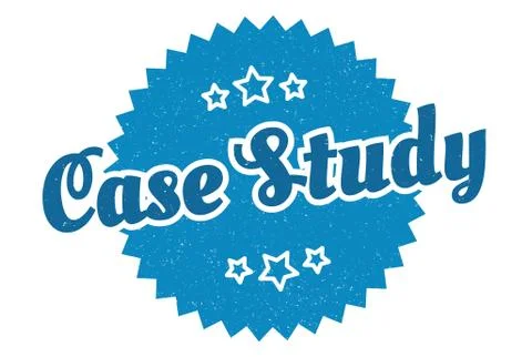 Case study sign. case study round vintage retro label. case study Stock Illustration