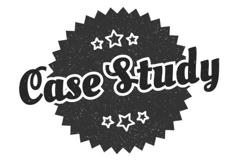 Case study sign. case study round vintage retro label. case study Stock Illustration