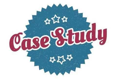 Case study sign. case study round vintage retro label. case study Stock Illustration