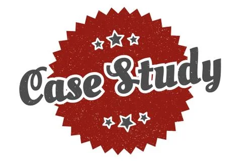 Case study sign. case study round vintage retro label. case study Stock Illustration