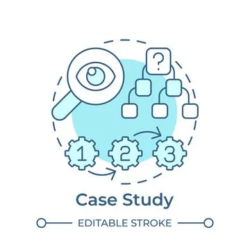 Case study soft blue concept icon Stock Illustration