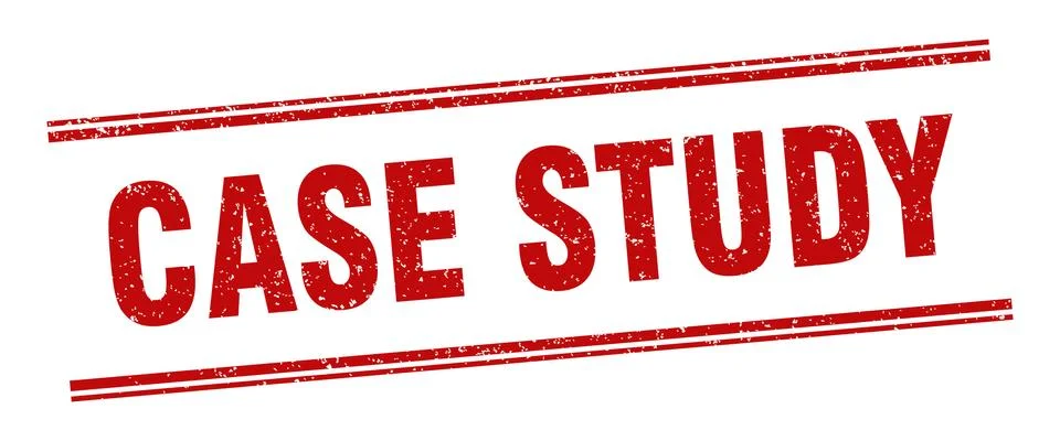 Case study stamp. case study label. square grunge sign Illustrazione stock