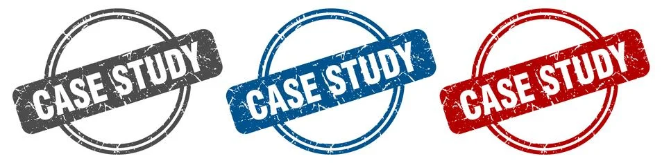 Case study stamp. case study sign. case study label set Stock Illustration