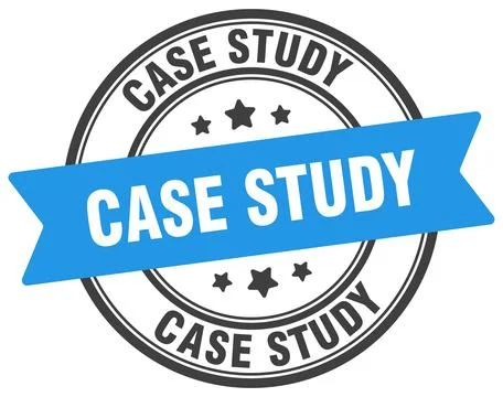 Case study stamp. case study label on transparent background. round sign Stock Illustration