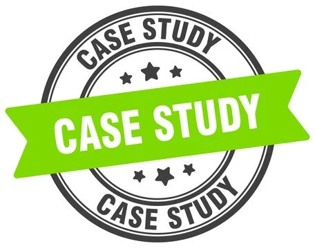 Case study stamp. case study label on transparent background. round sign Stock Illustration