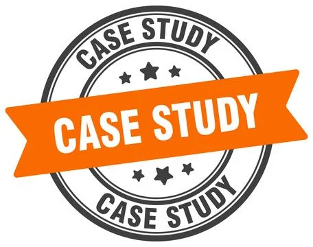 Case study stamp. case study label on transparent background. round sign Stock Illustration