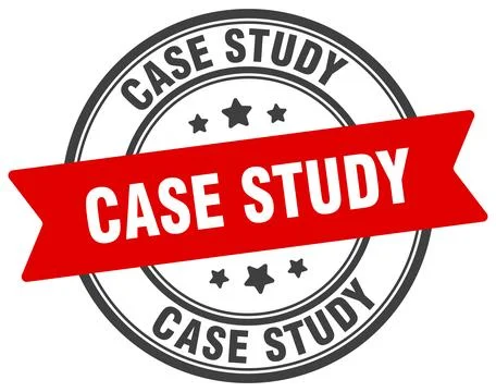 Case study stamp. case study label on transparent background. round sign Stock Illustration