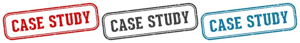 Case study stamp. case study rectangular stamp set isolated on white backgrou Stock Illustration