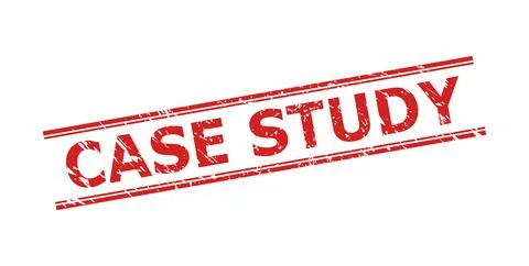 CASE STUDY Stamp Seal with Grunge Surface and Double Parallel Lines Illustrazione stock