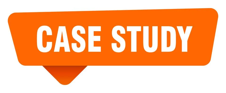 Case study sticker. case study orange sign isolated on transpatent background Stock Illustration