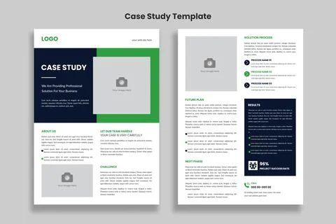 Case Study Template, Flyer Template, Double Side Flyer, Poster Template design Illustrazione stock