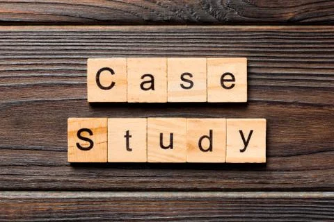Case study word written on wood block. case study text on table, concept Stock Photos