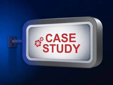 Case study words on billboard 스톡 일러스트