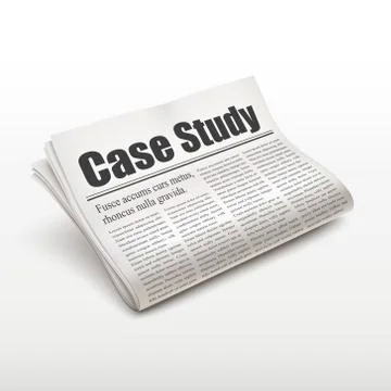 Case study words on newspaper Stock Illustration