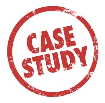 Case study words red ink stamp example best practice Stock Illustration