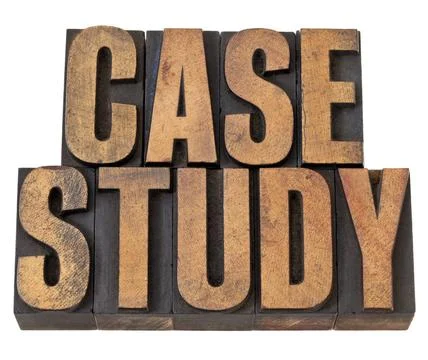  case study words in wood type case study - isolated text in vintage lette... Stock Photos