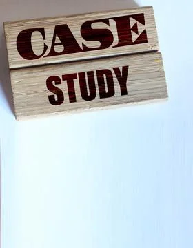 Case study words on wooden blocks, wallet, pill of coins. Business concept Photos