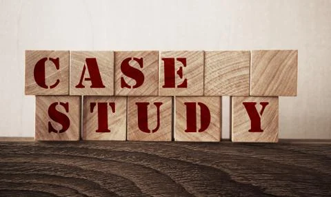 Case Study Words on Wooden Cubes. Business Education concept Stock Photos
