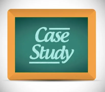 Case study written on a blackboard illustration Stock Illustration