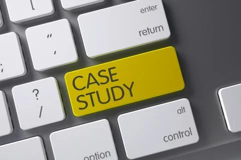 Case Study - Yellow Keypad. 3D Stock Illustration